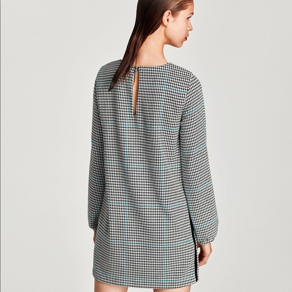 LAST CHANCE! Zara checked dress with velvet strips - Picture 3 of 5
